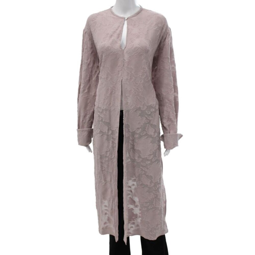 QL2 Womens Kaftan Pink Floral Collared Long Sleeve Polyester Blend Size 42